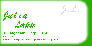 julia lapp business card
